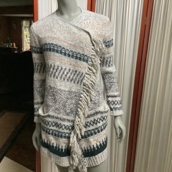 CAbi 3701 Shetland Cardigan Open Fringed Size XXS - Picture 3 of 10